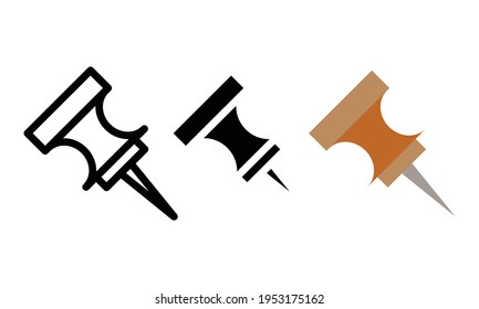 pin icon, mark vector, icon for applications with various styles