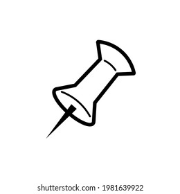 Pin icon. Needle icon. Can be used for advertising and banner purposes. Vector EPS 10.