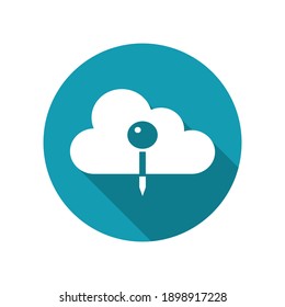 pin icon on cloud. isolated on white background