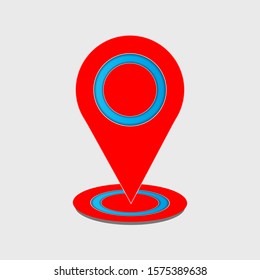 pin icon on the map with a white background