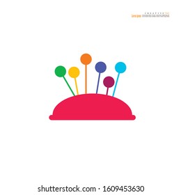 pin Icon on white background.Needle for sewing.vector illustration.