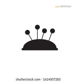pin Icon on white background.Needle for sewing.vector illustration.