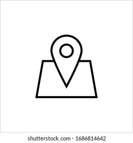 Pin-Symbol mit Umriss-Stil-Vektorillustration für Ihr Web-Design, Logo, UI. Illustration
