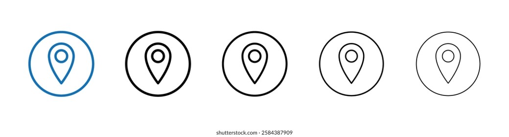 Pin icon Outline vector logo for web ui
