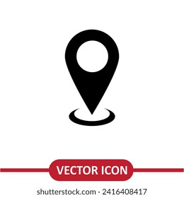 Pin Icon. Pointer or Marker, Position sign flat illustration on white background..eps