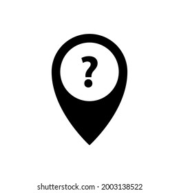 Pin icon with question simple design