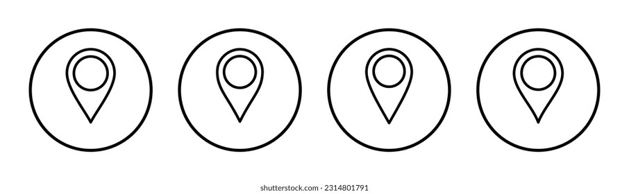 Pin icon set  illustration. Location sign and symbol. destination icon. map pin