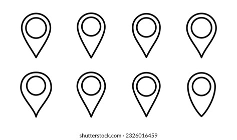 Pin icon set  illustration. Location sign and symbol. destination icon. map pin