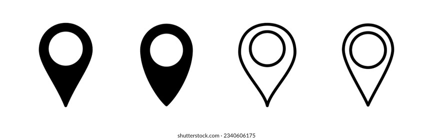 Pin icon set  illustration. Location sign and symbol. destination icon. map pin