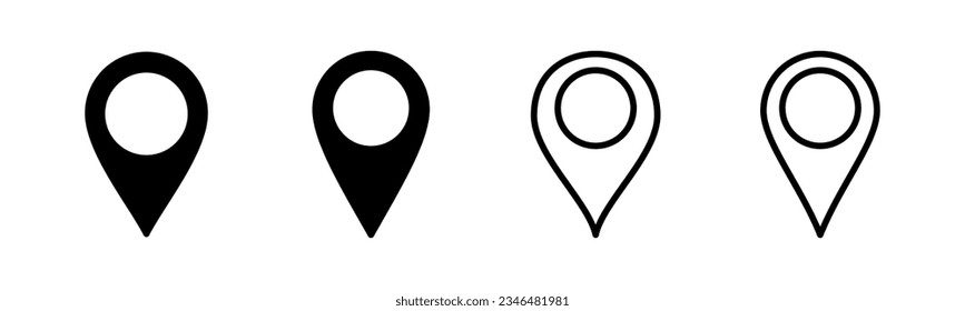 Pin icon set  illustration. Location sign and symbol. destination icon. map pin