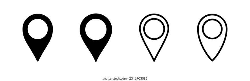 Pin icon set  illustration. Location sign and symbol. destination icon. map pin