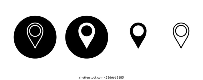 Pin icon set  illustration. Location sign and symbol. destination icon. map pin