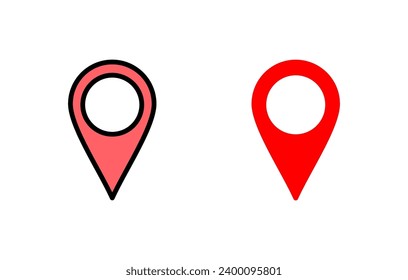 Pin icon set  illustration. Location sign and symbol. destination icon. map pin