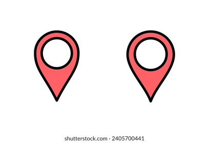 Pin icon set  illustration. Location sign and symbol. destination icon. map pin