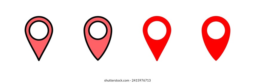 Pin icon set  illustration. Location sign and symbol. destination icon. map pin