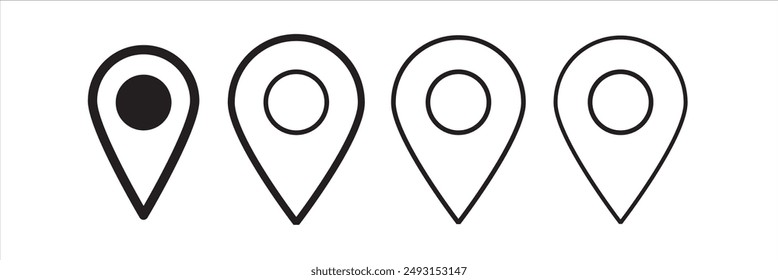 Pin icon set illustration. Location sign and symbol. destination icon. map pin