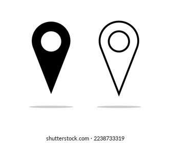 Pin-Icon-Set für die Position. Konzept für Pin-Karte mit Zielort einzeln auf weißem Hintergrund