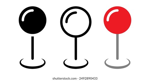 Pin icon set. pin location sign. Flat illustration of vector icon on white background