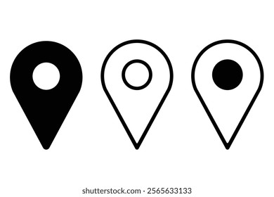 Pin icon set.Map pin icon. location symbol collection. Modern map markers.