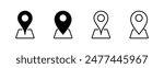 Pin icon set. Location icon vector. destination icon. map pin