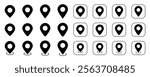 Pin icon set. Location icon vector. Map pin icon set, pin location icon vector illustration. 