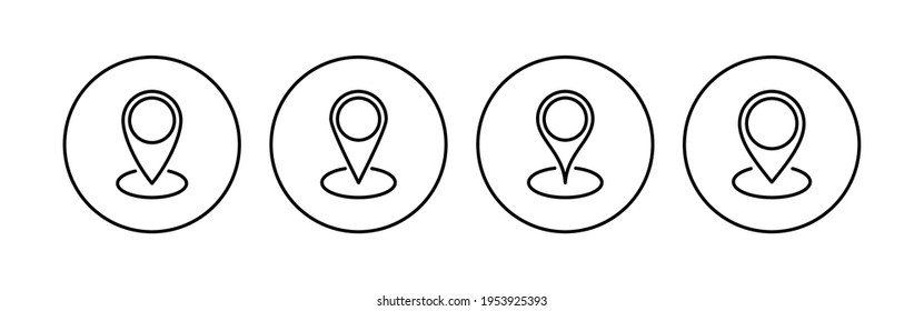 Pin icon set. Location icon vector. destination icon. map pin
