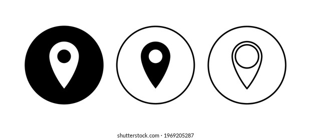 Pin icon set. Location icon vector. destination icon. map pin