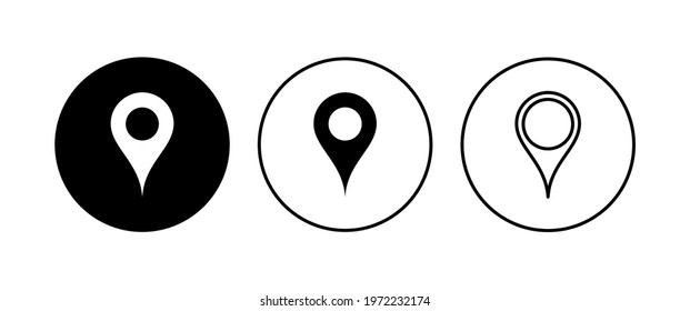 Pin icon set. Location icon vector. destination icon. map pin