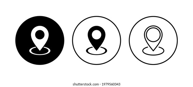Pin icon set. Location icon vector. destination icon. map pin
