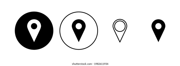 Juego de iconos de pines. Vector de icono de ubicación. icono de destino. anclaje