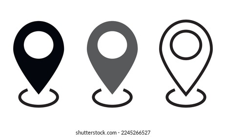 Pin icon set. Location icon vector. destination icon. Vector illustration on a white background