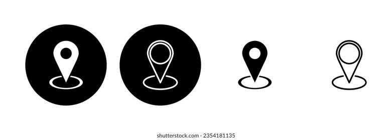 Juego de iconos de pines. Vector de icono de ubicación. icono de destino. anclaje