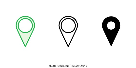 Pin icon set. Location icon vector. destination icon. map pin