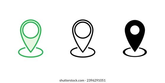 Pin icon set. Location icon vector. destination icon. map pin