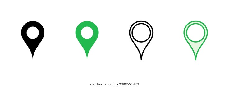 Pin icon set. Location icon vector. destination icon. map pin