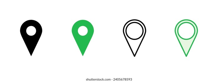 Pin icon set. Location icon vector. destination icon. map pin
