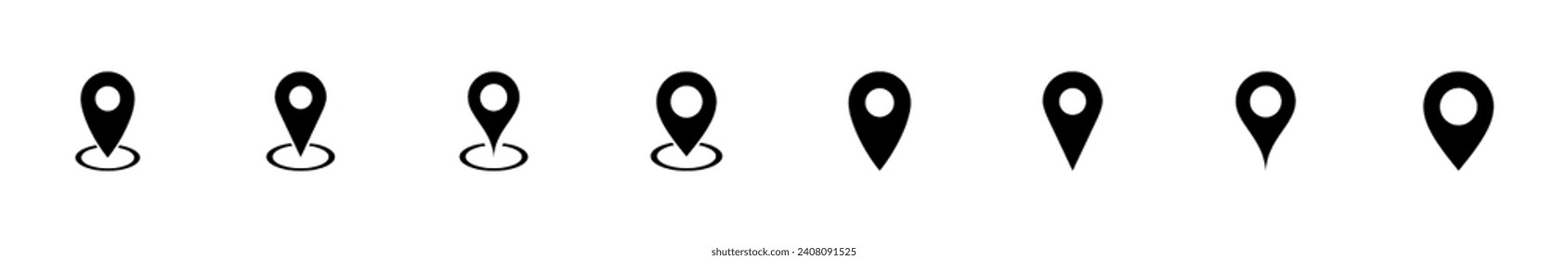 Pin icon set. Location icon vector. destination icon. map pin