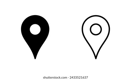 Conjunto de iconos de pin. Icono de ubicación vector. icono de destino. pin de mapa