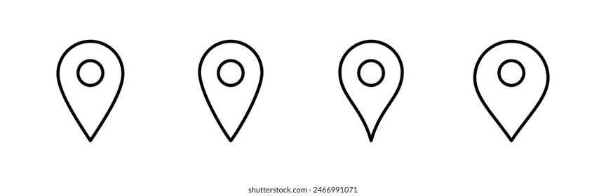 Pin icon set. Location icon vector. destination icon. map pin