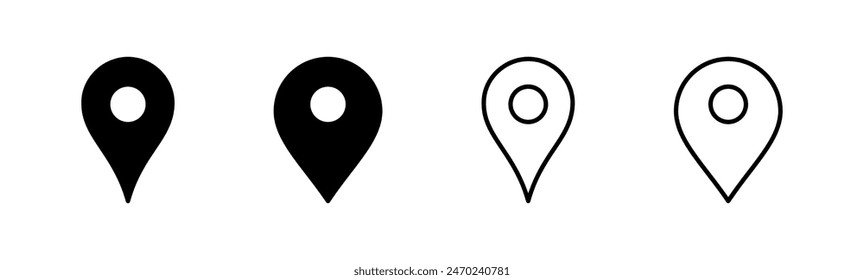 Conjunto de iconos de pin. Locación icono Vector. destino icono. mapa pin