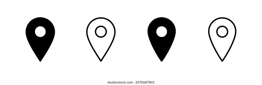 Pin icon set. Location icon vector. destination icon. map pin