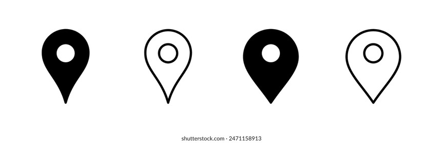 Conjunto de iconos de pin. Locación icono Vector. destino icono. mapa pin