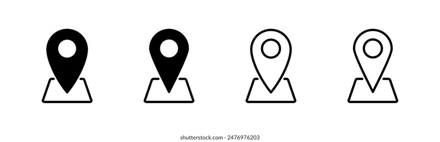 Pin icon set. Location icon vector. destination icon. map pin