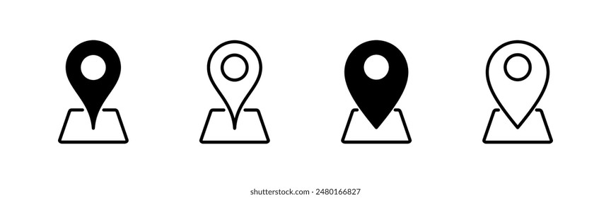 Pin icon set. Location icon vector. destination icon. map pin