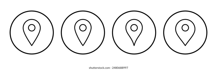 Pin icon set. Location icon vector. destination icon. map pin