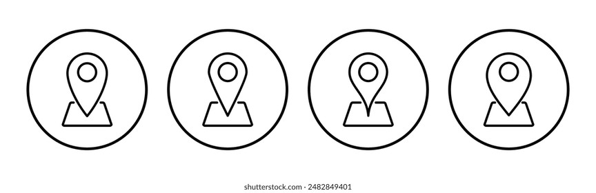 Pin icon set. Location icon vector. destination icon. map pin