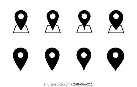 Pin icon set. Location icon vector. destination icon. map pin