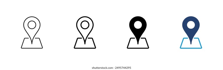 Pin-Symbolsatz. Standortsymbol Vektorgrafik. Zielsymbol. Kartenpin