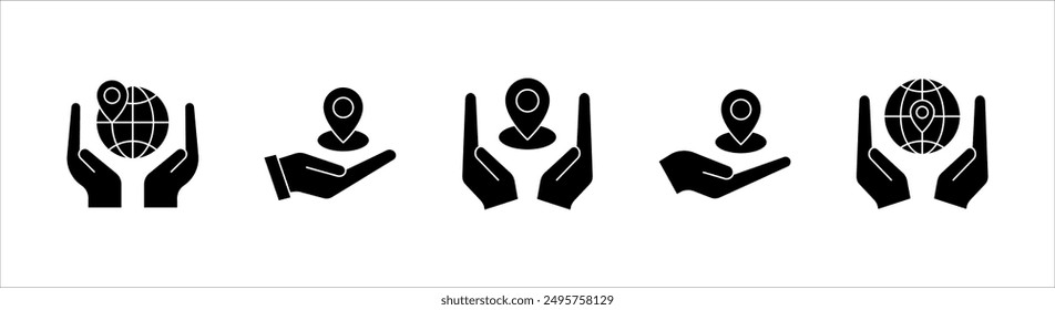 Pin icon set, Location icon vector, destination icon, map pin, on a white background.