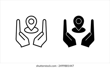 Pin icon set, Location icon vector, destination icon, map pin, on a white background.